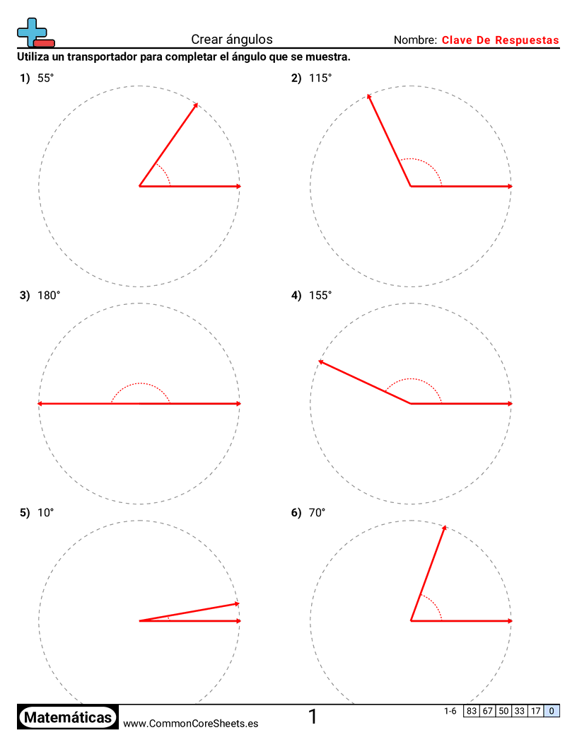 Ejercicios de ángulos - crear-angulos worksheet