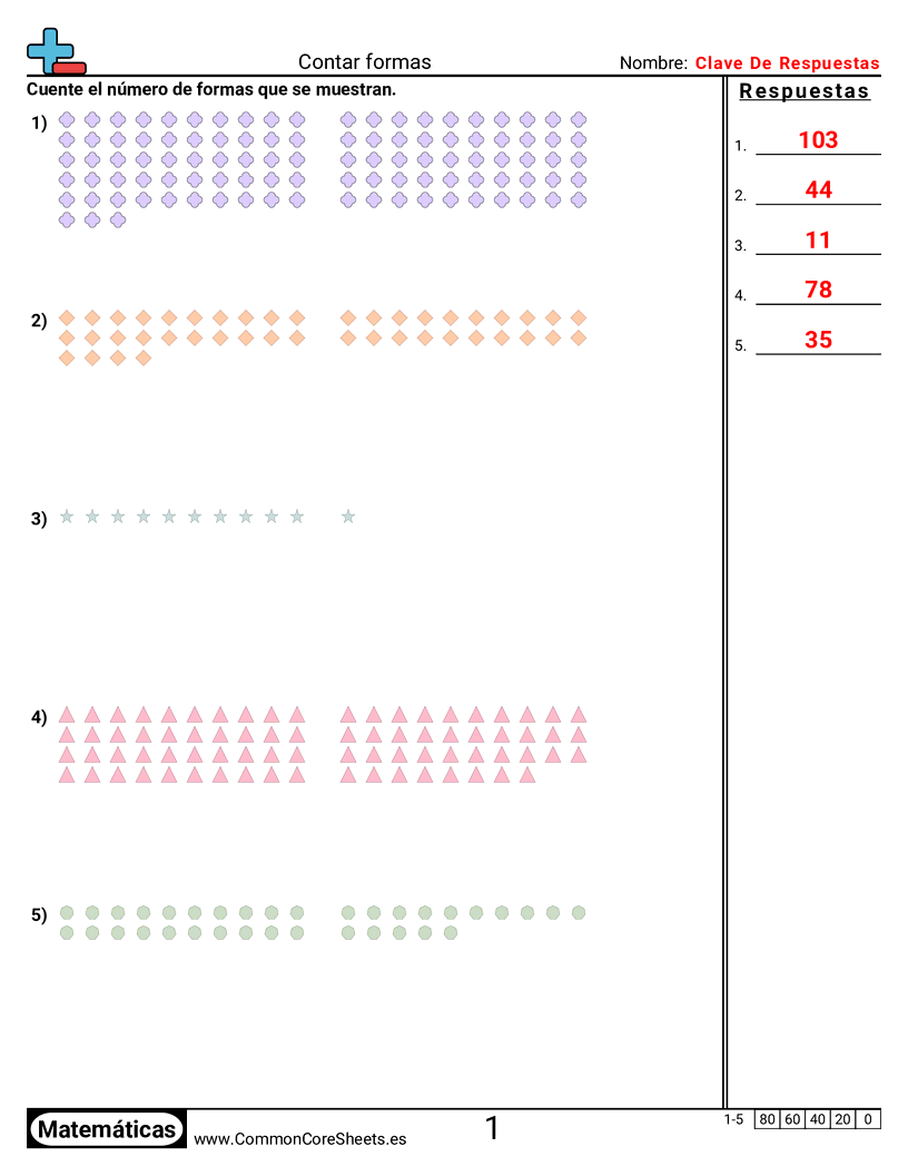 Ejercicios  de conteo - contar-figuras worksheet