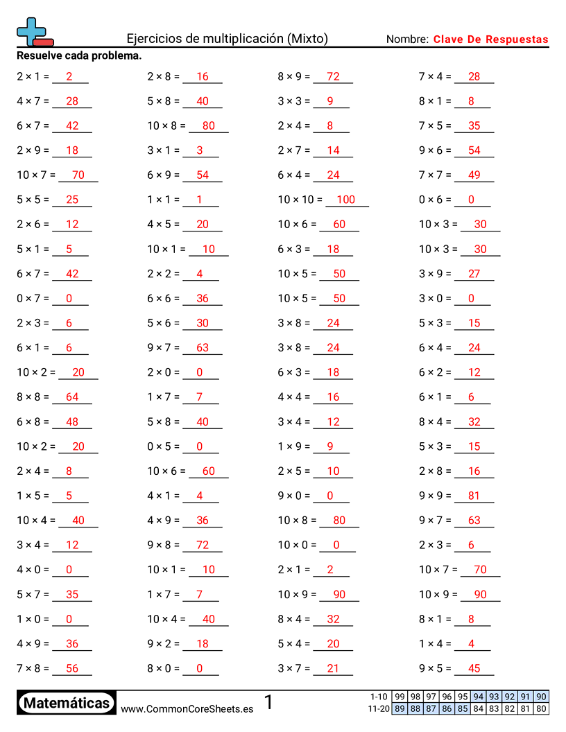 Ejercicios  de ejercicios de matemáticas - mixto-horizontal worksheet
