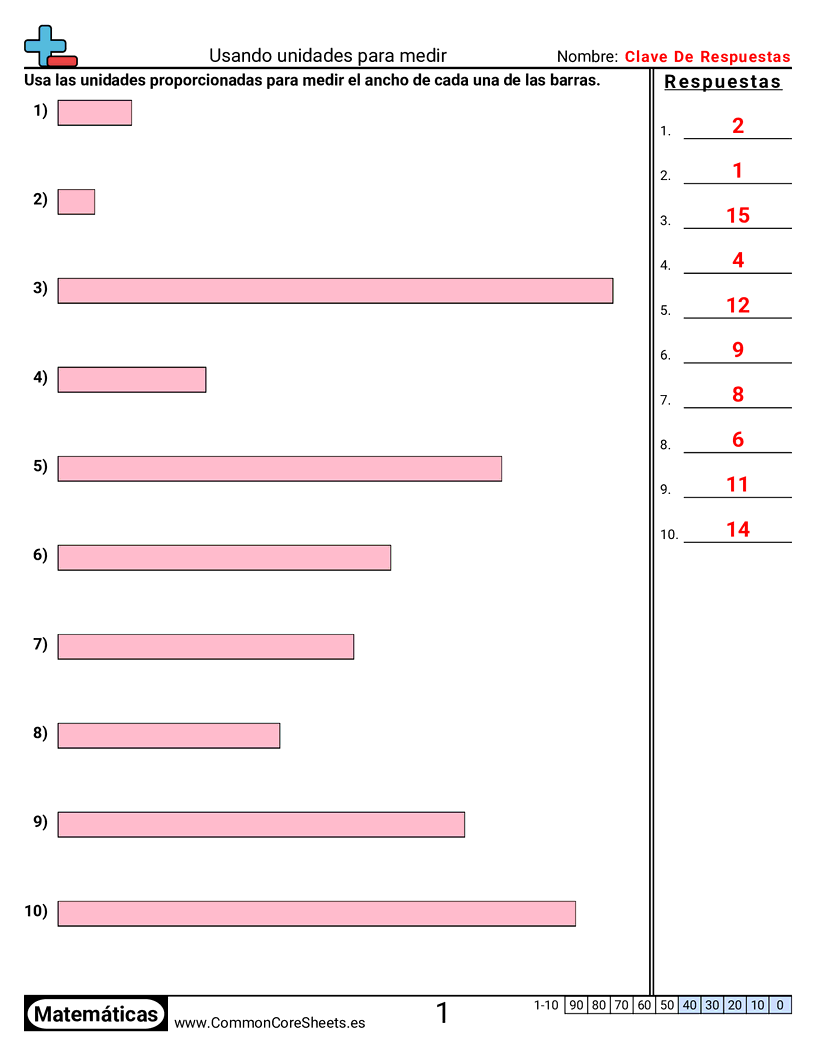 Ejercicios  de medición - usar-unidades-para-medir worksheet