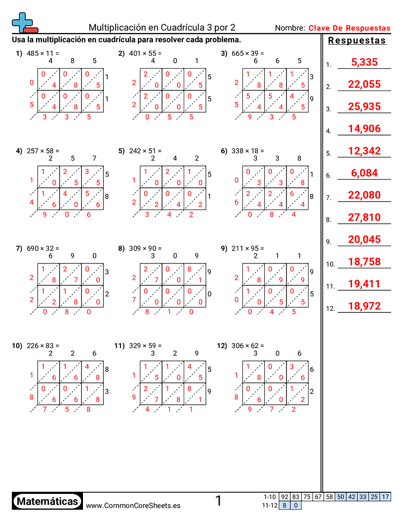 Ejercicios  de multiplicación - 3-digitos-x-2-digitos worksheet