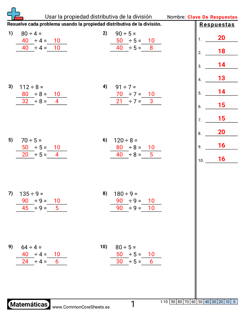 Ejercicios  de propiedades  - usar-la-propiedad-distributiva-de-la-division worksheet
