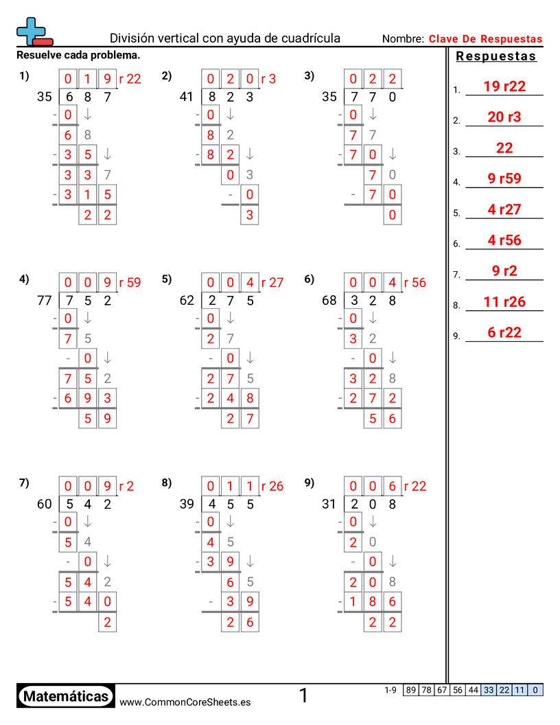 Ejercicios  de división - 4-2-con-residuo worksheet