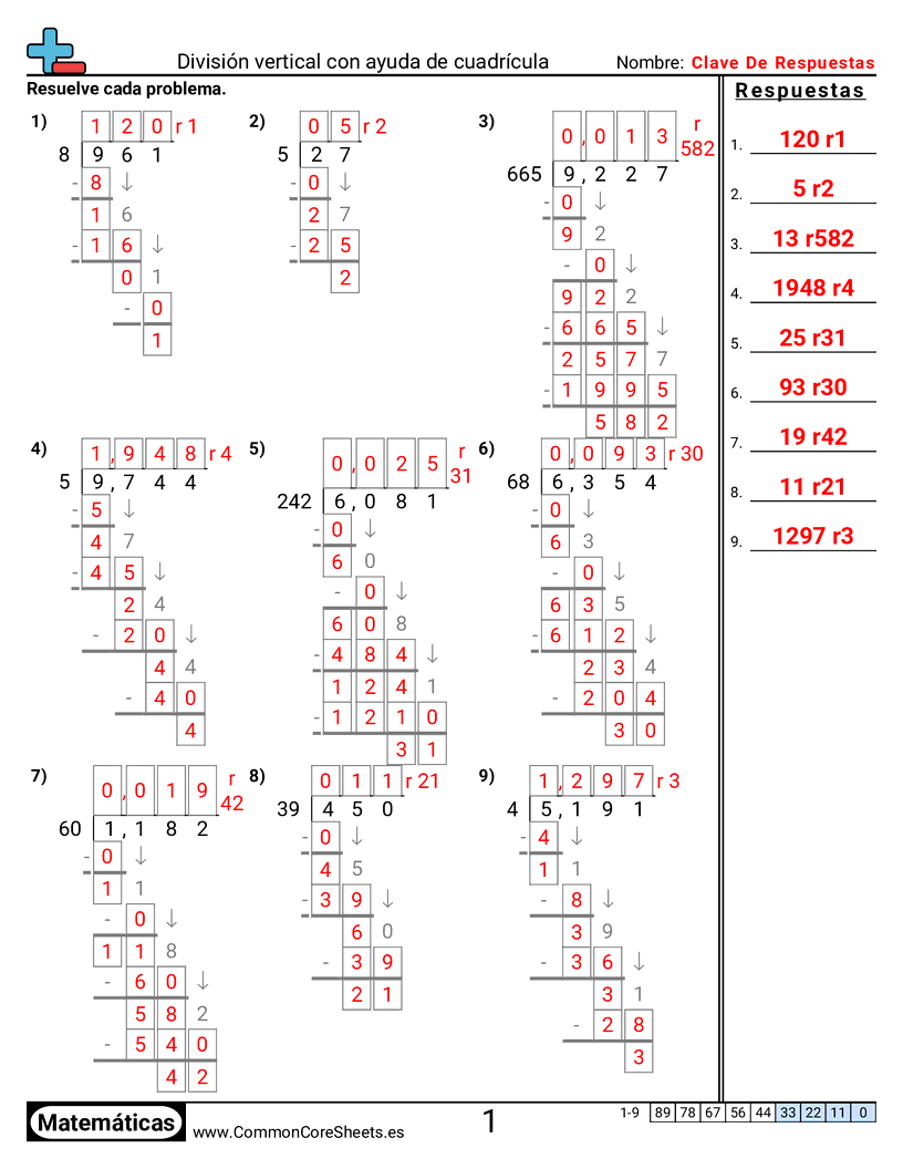 Ejercicios  de división - division-mixta worksheet