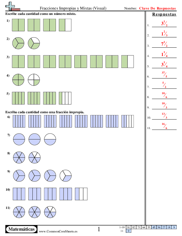  - fracciones-impropias-y-mixtas-visual worksheet