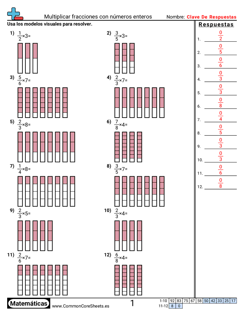 Ejercicios  de fracciones - multiplicar-fracciones-y-numeros-enteros worksheet