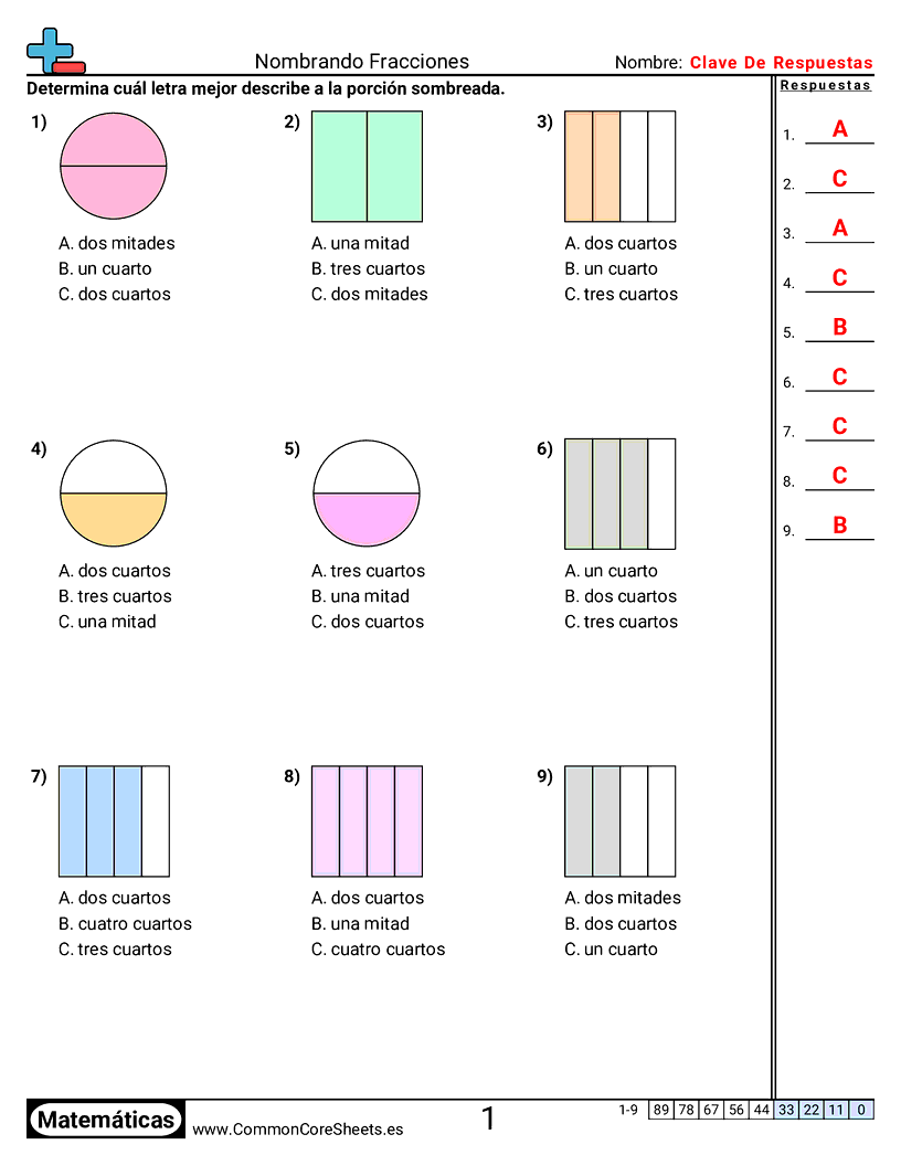 Ejercicios  de fracciones - nombrar-fracciones worksheet