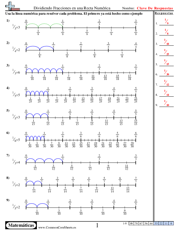  - recta-numerica-fraccion-unitaria-por-entero worksheet