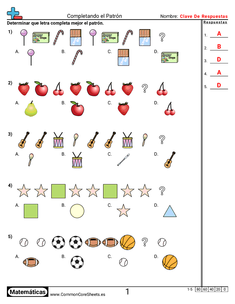Ejercicios  de patrones y máquinas de función  - continuar-patrones-visual worksheet