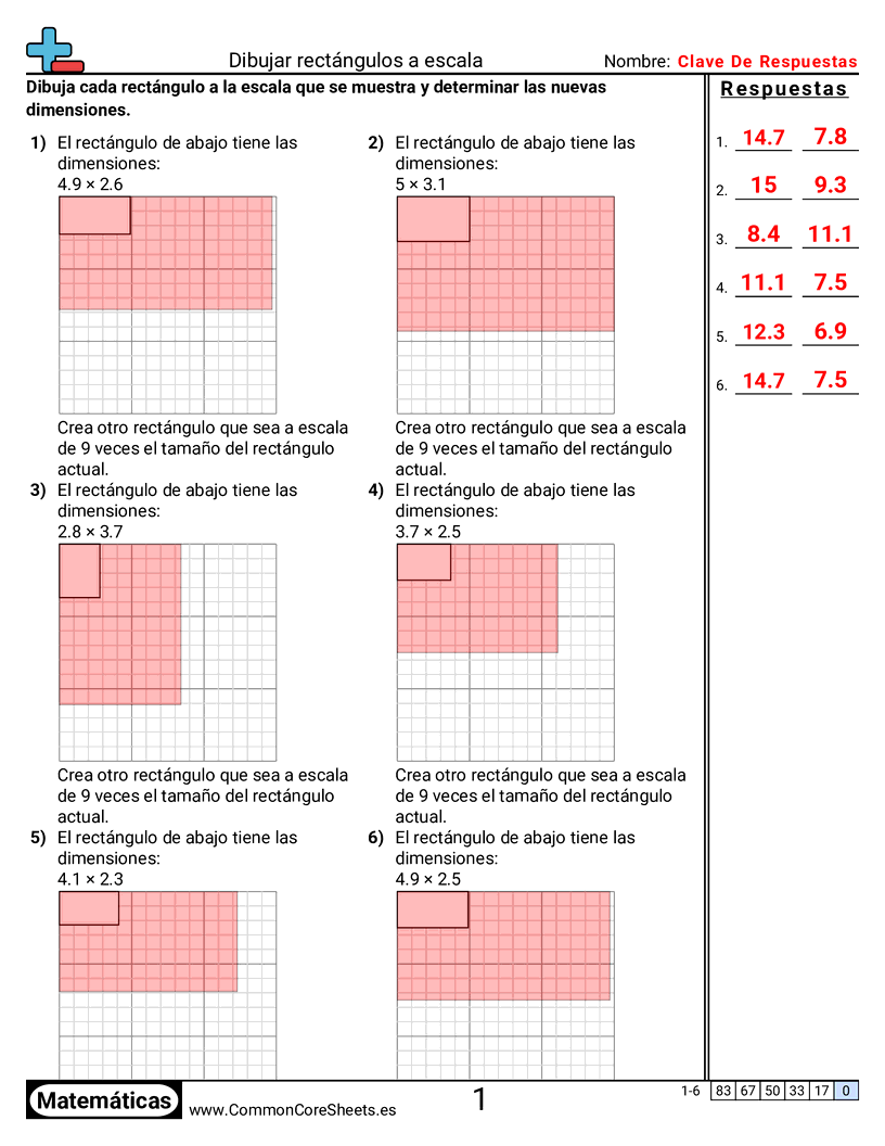 Ejercicios  de formas - dibujar-rectangulos-a-escala worksheet