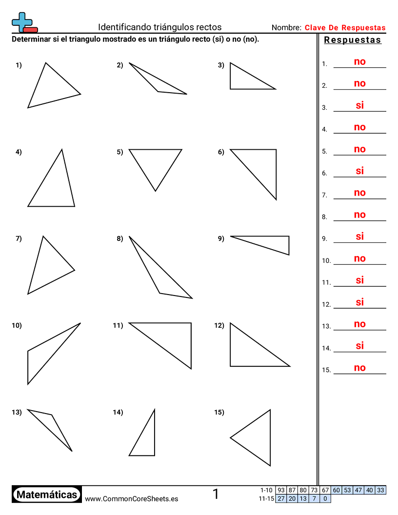 Ejercicios  de formas - identificar-triangulos-rectangulos worksheet