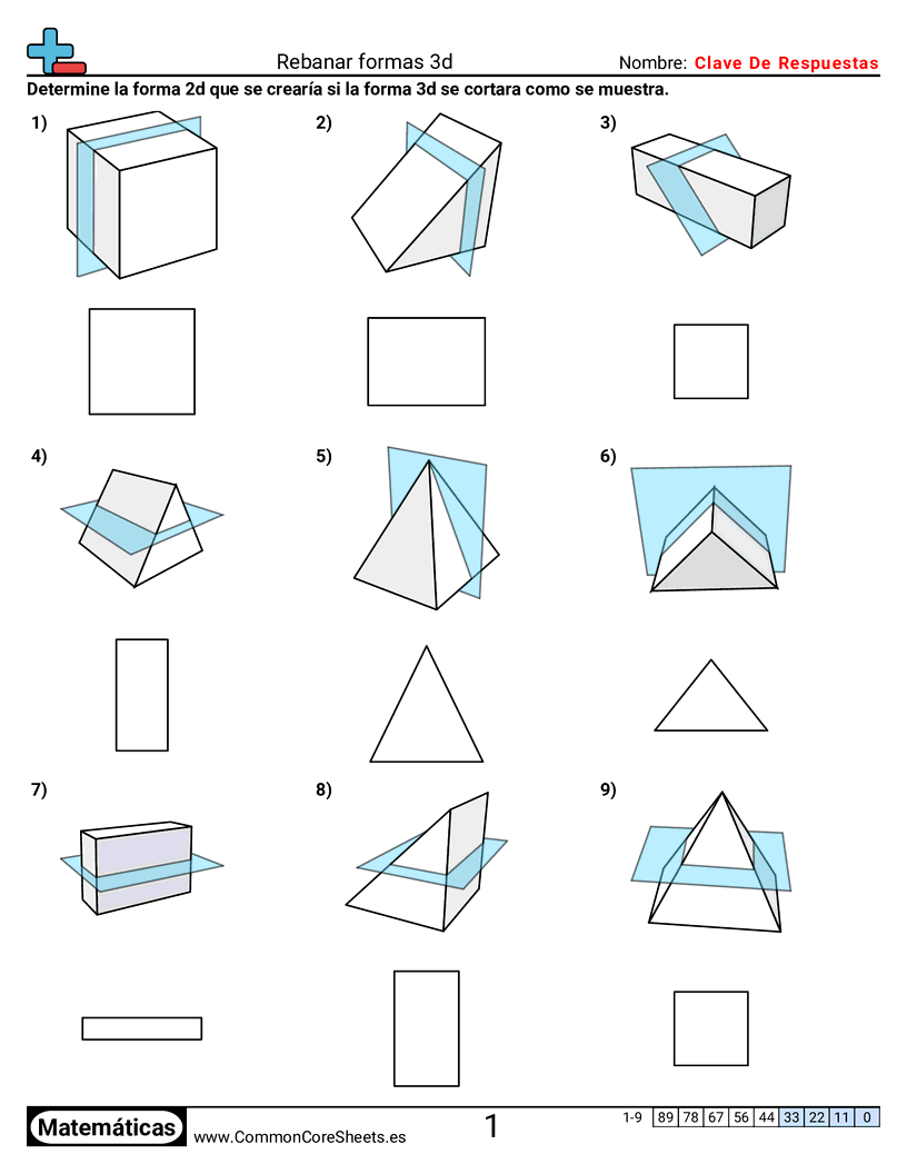 Ejercicios  de formas - cortar-figuras-3d worksheet