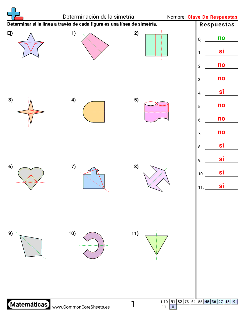 Ejercicios  de formas - determinar-simetria worksheet