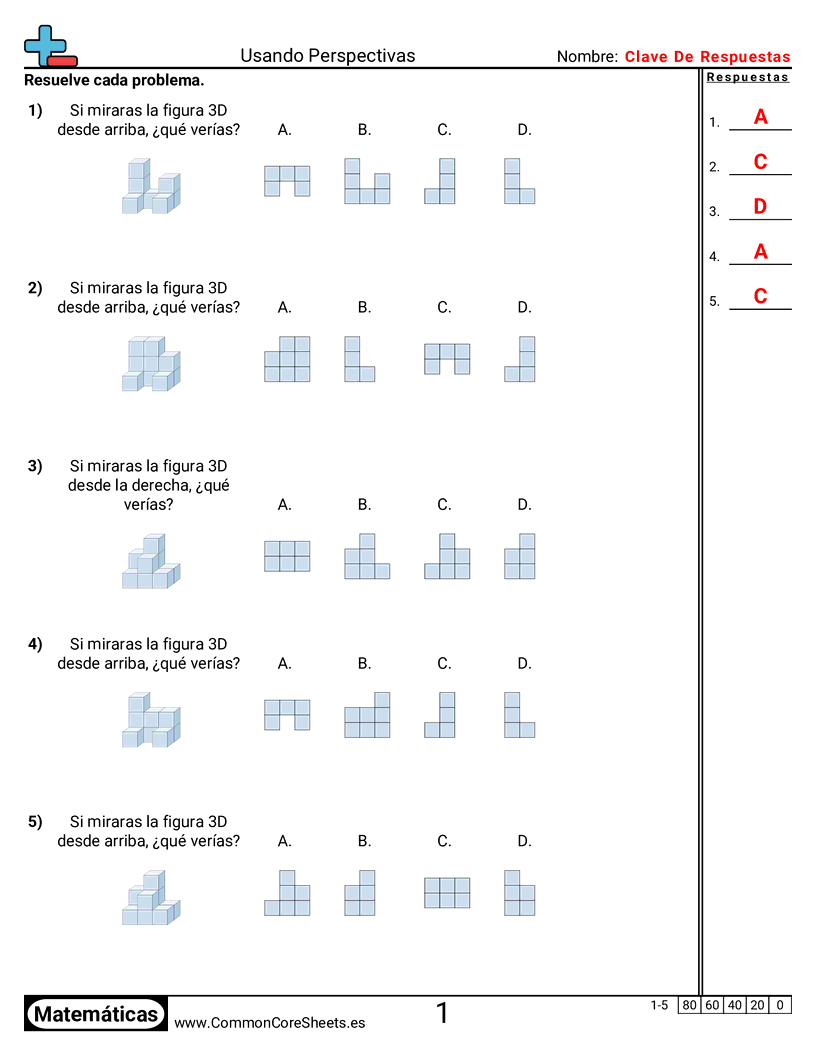 Ejercicios  de formas - usar-perspectivas worksheet